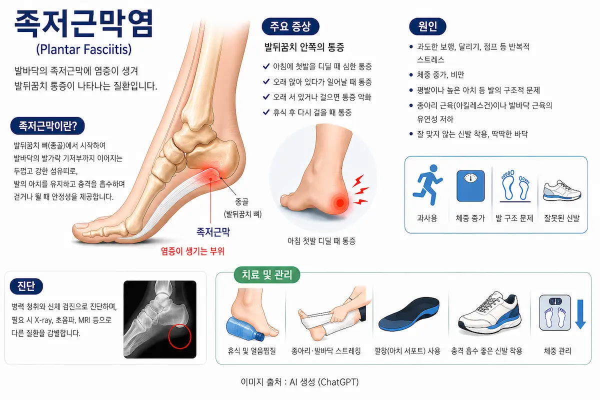 족저근막염 증상과 원인, 치료 및 스트레칭 방법 총정리