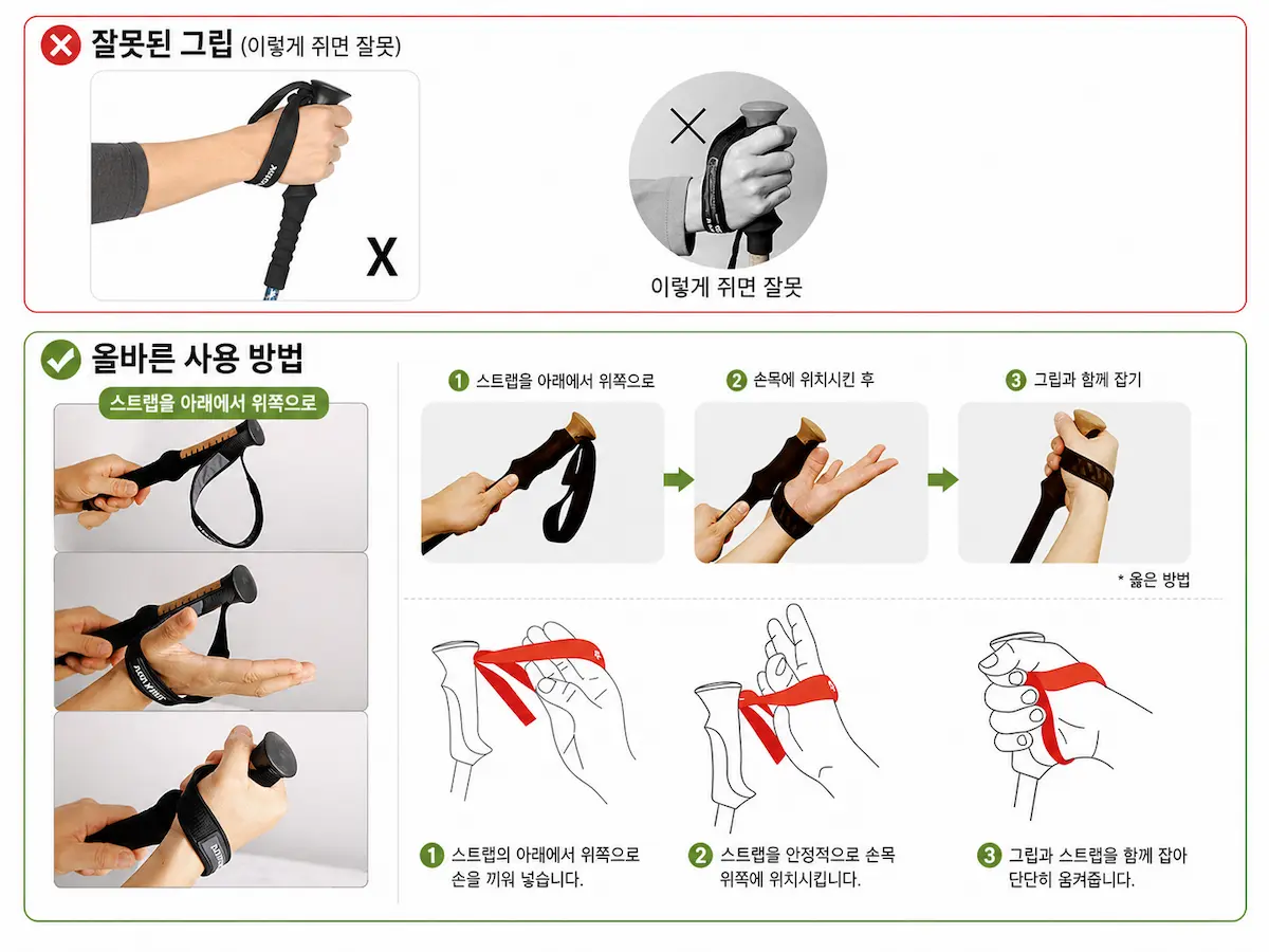 등산스틱 올바르게 잡는 방법