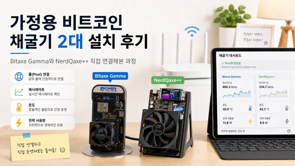 가정용 비트코인 채굴기 2대 설치 후기