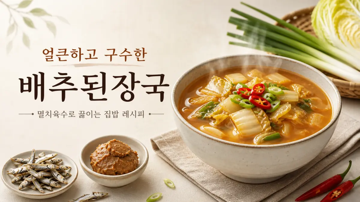 배추된장국 끓이는 법, 멸치육수로 얼큰하고 구수하게