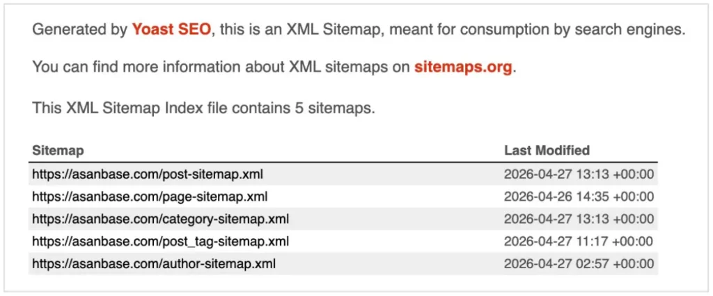 XML 사이트맵 인덱스
