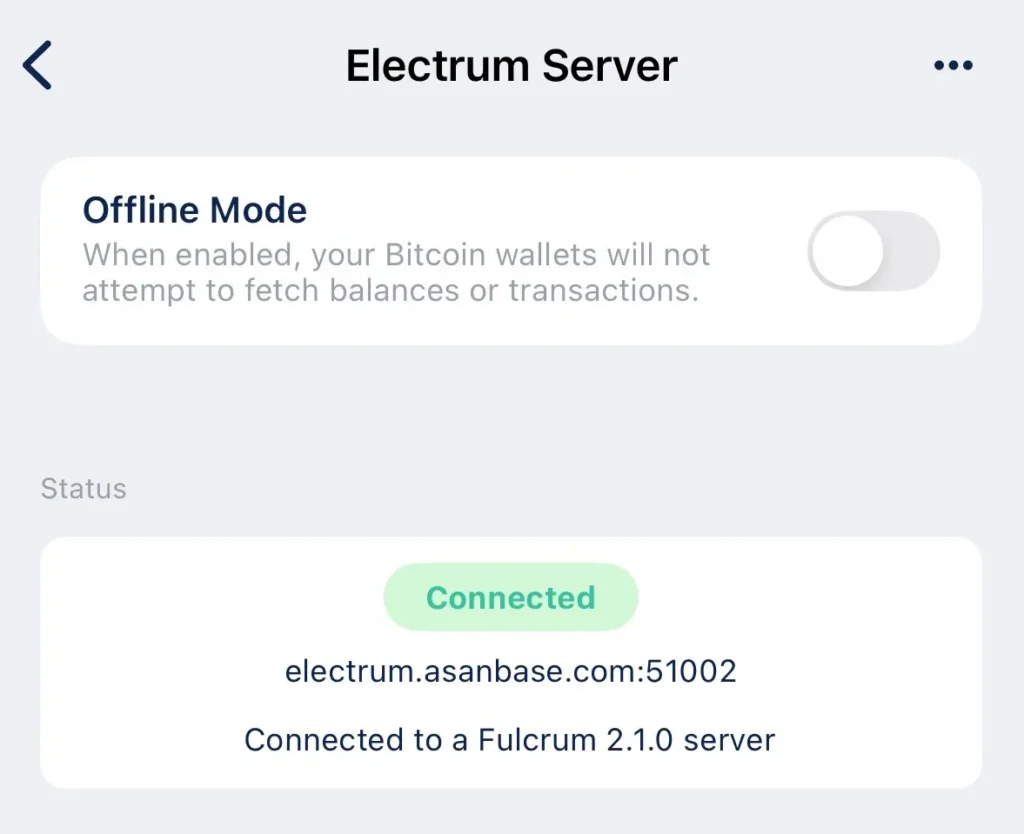 bluewallet-electrum-server-connected